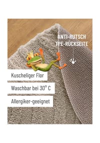 WECONhome Badteppich Fiete - Hoch-Tief-Effekt - Badteppich - anthrazit grau