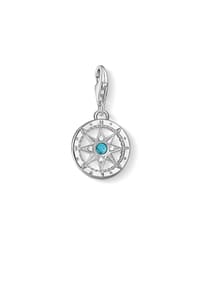 Thomas Sabo CHARM CLUB - Charm-Anhänger Kompass - silberfarben, türkis