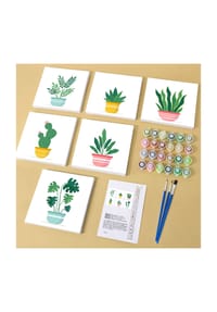 ARTNANAS - ARTNANAS Mini Malen nach Zahlen 6er Set-"Kaktusliebe"ohne Rahmen in 15*15CM - 
