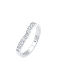 elli. DIAMONDS - Ring Diamanten (0.15 Ct) V-Form Verlobung 925 Silber - Silber