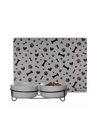 Ritzenhoff & Breker Hunde-Napfset mit Unterlage Taro ø 17 cm 2er Set grau - TARO - grau