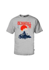 OLDSKULL - T-Shirt Asian Temple mit coolem Print - Heather Grey
