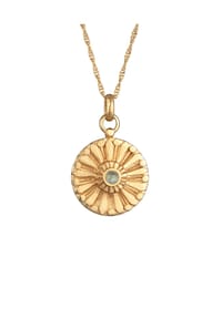 elli. PREMIUM - Halskette Antike Münze Sonne Labradorit 925 Silber - Gold