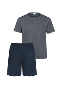 mey - Bennison Shorty, Kurzarm, Brusttasche, gestreift, für Herren - 668 YACHT BLUE