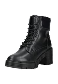 TOM TAILOR - Lederimitat/Textil Stiefelette - Schwarz
