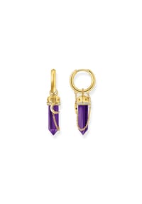 Thomas Sabo Cosmic Amulet - Creolen mit Anhänger aus imitiertem Amethyst - gelbgoldfarben