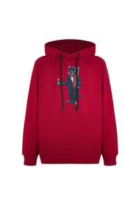 cat e lolette - Kastanienbrauner Kapuzenpullover Neujahrskatze - rot