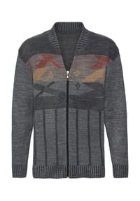 Sieh an! - Strickjacke - grau-meliert