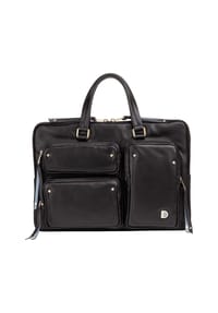 DuDu Pocket - Pocket Aktentasche Leder 36 cm Laptopfach - denim blue