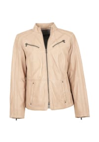 JILANI - Damen Lederjacke Oversize Lammnappa sand - sand