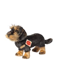 HERMANN Teddy COLLECTION® - Kuscheltier "Rauhaardackel", stehend - SCHWARZ/BRAUN
