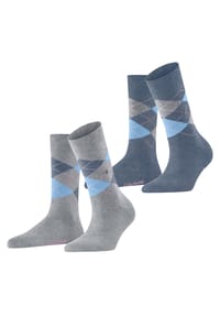 Burlington - Socken, Rippbündchen, 2er Pack, für Damen - 3223 LT. HEATHER