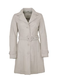 Mauritius LEATHERWEAR - Damen Trenchcoat Ledermantel Lammnappa ivory - ivory