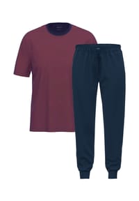 AMMANN - Schlafanzug Night & Home Cotton - Dunkelblau / rot