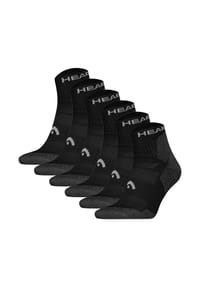 HEAD® - Quarter-Wandersocken, 6er Pack - Hiking All Climates Quarter 6P, Sportsocken, Logo - Schwarz