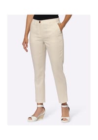 Witt - Leinen-Hose - champagner-khaki-gestreift