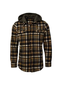 HERO BY JOHN MEDOOX® - OVERSHIRT HUNTER WORKWEAR Herren Arbeitshemd Mit Kapuze - dark blue check
