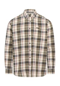 GLOBETROTTER - Freizeithemd, Langarm, Button-Down-Kragen, für Herren - BLACK/MOSTARD/OLIV