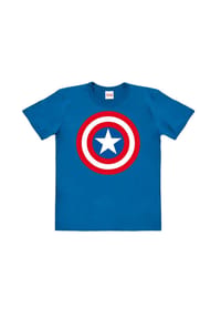 LOGOSHIRT® - T-Shirt Organic Kids Captain America - Shield - blue