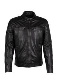 Mauritius LEATHERWEAR - Lederjacke, Stehkragen, für Herren - 9000 BLACK