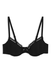HUGO RED - Unique Bügel-BH, Logo-Schleife, Spitze, für Damen - 0 BLACK