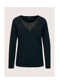 MADELEINE - Glamouröser Pullover, Strassakzente - schwarz