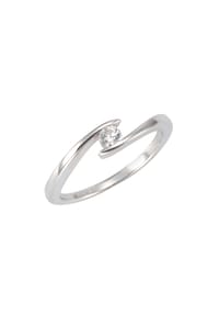 zeeme SILVER - Ring 925/- Sterling Silber 1 Zirkonia - weiß