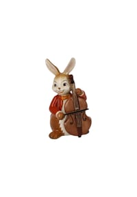 Goebel Figur Hase - Fröhlicher Bassist - Osterhasen - Bunt