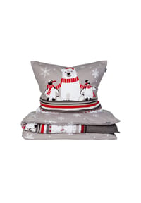 SCHIESSER Feinbiber Bettwäsche-Set Dida mit coolem Winter-Print - DIDA - Grau