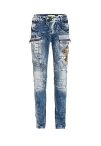 CIPO & BAXX® - Jeans im Biker-Stil in Straight Fit - Blue