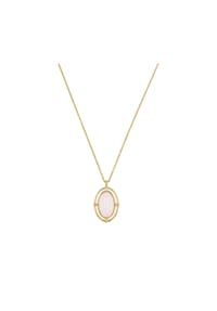NOELANI - Damen Kette mit Anhänger, 925er Silber mit Achat - GOLD