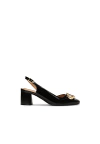 Kazar - Schwarze Lacklederpumps mit offenem Absatz - Schwarz