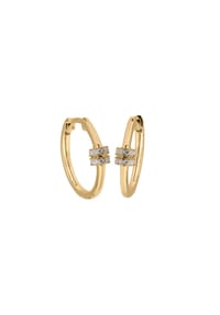 VANDENBERG - Damen Creolen, 375er Gelbgold mit 24 Diamanten, zus. ca. 0,1 Karat - GELBGOLD
