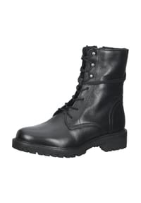 GEOX - Schnürstiefeletten, Blockabsatz, Leder, für Damen - C9999 BLACK