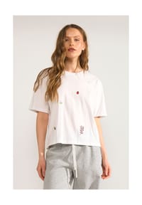 Nümph - T-Shirt, Baumwolle, für Damen - 9000  BRIGHT WHITE