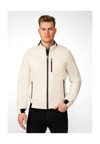RICANO - Herren Lederjacke Durano - sportlicher Blouson mit Stehkragen - Schwarz
