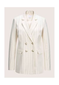 MADELEINE - Oversize-Blazer mit Nadelstreifen - perlweiß / grau