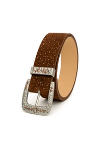 collezione alessandro® - Ledergürtel Sparkle aus echtem Leder, mit silbernen Punkten - blau