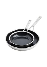 KitchenAid Pfannen-Set Stainless Steel Non-Stick, 20 cm + 28 cm - MULTI-PLY - silber
