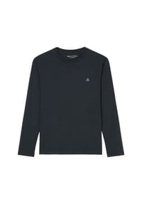 Marc O'Polo - Herren Longsleeve - Small-Logo, Shaped Fit, Baumwolle, Logoprint, uni - Blau