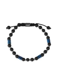 Adelia's Bold Style - Armband – Kugelarmband aus Edelstahl mit Onyx 19 cm - silber