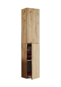 VCM. - Holz Badezimmerschrank | Badmöbel | Wandregal | Badezimmer | Badschrank | Hochschrank | Maße ca. H. 150 x B. 33 x T. 22 cm - Lendas - Anthrazit