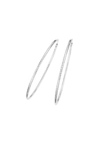 SMART JEWEL® - Creolen gerieft und diamantiert, Silber 925 - silber
