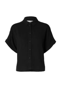 SELECTED FEMME - Hemdbluse "Fivia", Leinenanteil, Blusenkragen, für Damen - 179099 BLACK