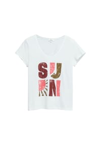 s.Oliver - T-Shirt, Baumwolle, für Damen - 01D1 WHITE
