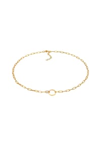 elli. PREMIUM - Halskette Gliederkette Länglich Kreis Trend Geo 925 Silber - Gold