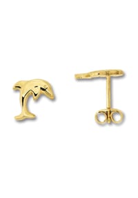 ONE ELEMENT Golden Grace - Delfin Ohrringe Ohrstecker aus 333 Gelbgold - gold