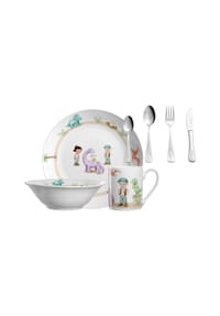LEONARDO Kindergeschirr Set mit Besteck BAMBINI AVVENTURA - BAMBINI - blau