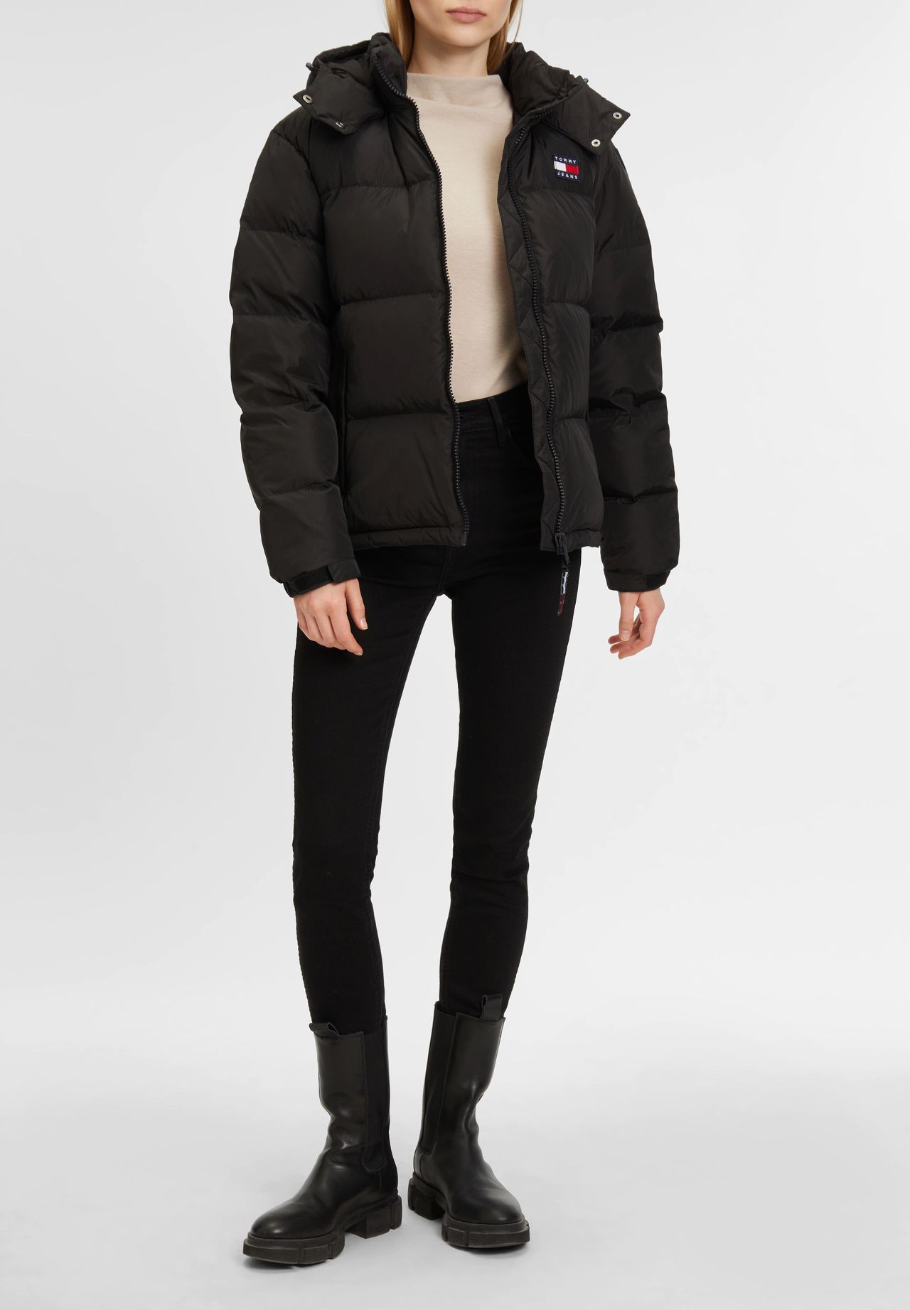 TOMMY Jeans Steppjacke, Kapuze, Logo-Patch, für Damen | GALERIA