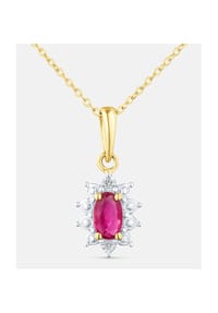 Diamant L'eternel - Kette mit Anhänger, mit Rubin, 375 Gelbgold - gold